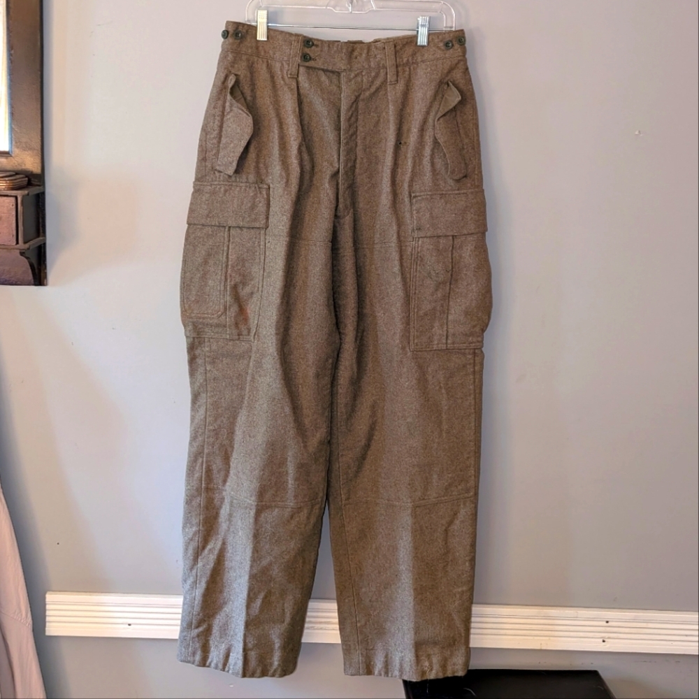 Vintage '60's HCH Muermann W. German Military Men's Heavy Wool Cargo Pants